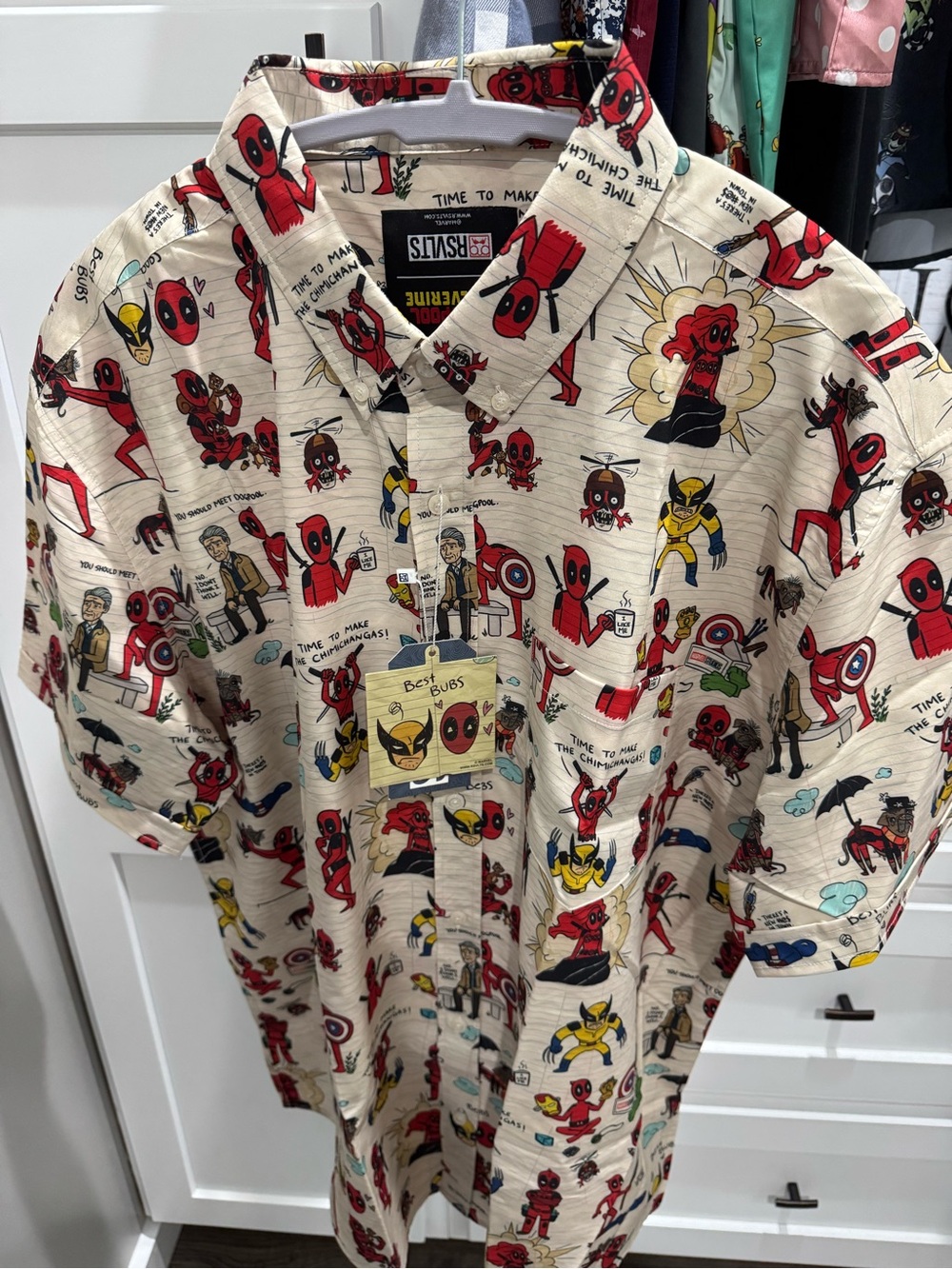 RSVLTS Deadpool and Wolverine Button-Down Shirt XL